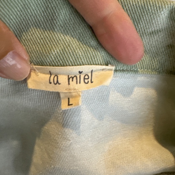 La Miel Tie Dye Light Green Jacket Size Large - Picture 8 of 9